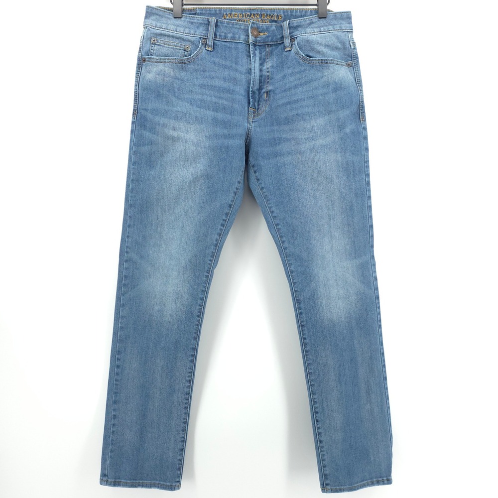American Eagle 360 Extreme Flex Mens Slim Jeans 32x30 Blue Light Wash Stretch